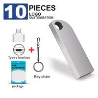 Flashdisk Custom Logo Gratis Harga Pabrik 4GB 8GB 16GB 32GB 64GB U Disk USB Stick Mini Metal USB 2.0 Memory Stick