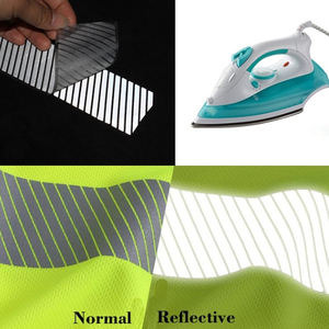 Alta Visibilidade Ferro em Segmento Amarelo Prata 2ihch Reflective Heat Transfer Vinyl Tape <span class=keywords><strong>Reflector</strong></span> Film Vinyl Rolls para Vestuário - Product Image 5