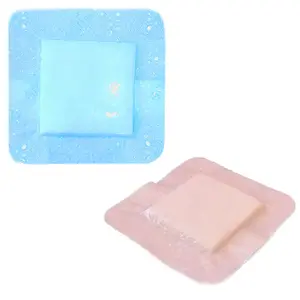 Pink/Blue Silicone Foam Dressing with Border Adhesive Waterproof, Dimora Sterile Absorbent Wound Care Silicone Bandage