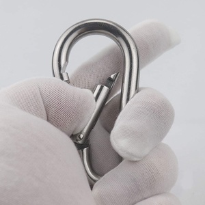 Logo personalizado Mosquetón ovalado de acero inoxidable DIN5299 <span class=keywords><strong>Clip</strong></span> de senderismo Mosquetón de escalada Gancho de resorte - Product Image 3