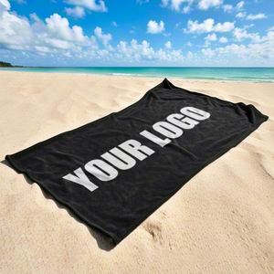 Serviette de plage personnalisée en microfibre velours 100% avec logo imprimé, séchage rapide, grande taille, idéale pour la publicité et les cadeaux - Product Image 1
