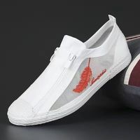 Chaussures décontractées pour hommes à fermeture éclair basse, faciles à mettre et à enlever