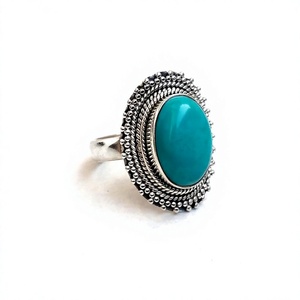 <b>Turquoise</b> Main Stone Silver <b>Ring</b> and <b>Rings</b> Jewelry Type Women <b>Ring</b> - Product Image 1