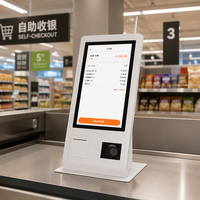 Terminal de kiosque en libre-service SDK 15,6 pouces, système de point de vente, paiement NFC, lecteur de codes-barres, machine de commande pour centre commercial, commerce de détail, restaurant