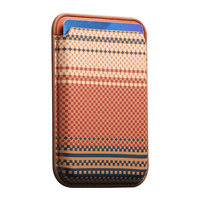 Porte-cartes magnétique en fibre de carbone avec logo personnalisé, rayures colorées en Kevlar, pour la coque de portefeuille magnétique Apple, support arrière pour sac
