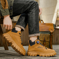 M03 bottes pour hommes automne 2025 nouveauté boucle rotative bottes de Style britannique jaune bottes décontractées montantes pour hommes chaussures à la mode