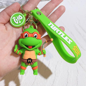 Vente de porte-clés en PVC souple personnalisés, porte-clés en PVC 3D, porte-clés en caoutchouc pour cadeaux mignons, film américain Tortues <span class=keywords><strong>Ninja</strong></span> - Product Image 3
