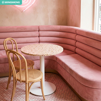 Ensemble de mobilier commercial moderne de luxe en bois et tissu pour hôtels, cafés, restaurants, comprenant bancs, canapés, banquettes, tables et chaises