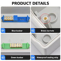 Boîtier de distribution solaire étanche IP66 18 voies pour rail DIN, intérieur/extérieur, avec barres omnibus pour panneaux électriques