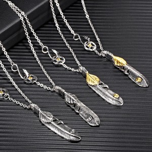 Collar de Acero de Titanio con Cadenas de Bambú y Colgante de Águila Voladora de Takahashi <span class=keywords><strong>Goro</strong></span>, Versátil, Estilo Japonés, Deportivo y de Marca - Product Image 2