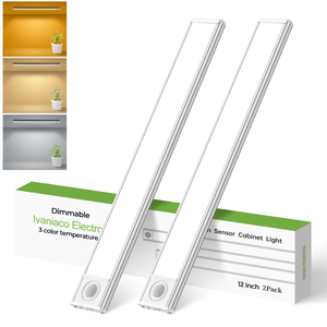 Éclairage intérieur ultra-fin, 3 couleurs, à intensité variable, rechargeable par USB 5V, lumière LED à détecteur de mouvement pour armoire de cuisine, placard, garde-robe - Product Image 1