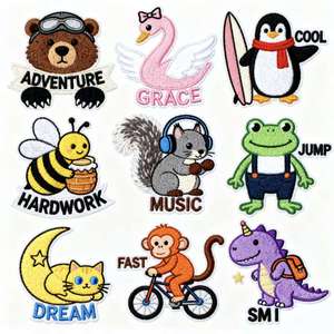 Kích Thước Tùy Chỉnh Thêu Động Vật Các Bản Vá Lỗi Không Có Tối Thiểu Đặt Hàng Thiết Kế Logo Các Bản Vá Lỗi Cho Quần Áo - Product Image 1