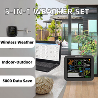 Station météo sans fil 5-en-1 intérieure/extérieure avec USB IP52, température, humidité, vitesse du vent, pluie &amp;   Stockage de données 5000