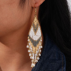 Go2boهو جديد بوهيمي متعدد الألوان شرابة البذور مطرز انخفاض الأقراط المصنوعة يدويا <span class=keywords><strong>Etsy</strong></span> الأزياء والمجوهرات بالجملة النساء الاكسسوارات الحزب - Product Image 2