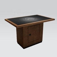 Table de restaurant coréenne moderne avec barbecue électrique sans fumée pour shabu-shabu, ensemble table et chaises commerciales pour la restauration