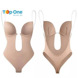 Top One grande taille femmes nu string coupe ouverte dos nu soutien-gorge Bustier rembourré sans manches body Lingerie - Product Image 5