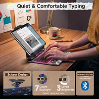 Clavier magnétique IFacemall à rotation 360° en ABS avec rétroéclairage LED RGB pour iPad 10e génération A16 2025, Bluetooth 5.2 sans fil, Type-C, disposition US