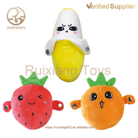 Juguete de Peluche Educativo Musical para Bebés, Piano de Frutas, Algodón PP Bordado, Súper Suave, con Sonido Inductivo, Plátano