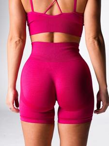 Fabrication de vêtements de sport pour femmes logo personnalisé sans couture vêtements de sport actifs Fitness <span class=keywords><strong>Yoga</strong></span> Shorts séchage rapide Sports Biker Running Shorts - Product Image 2