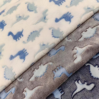 Flanelle polaire impression Offset dinosaure impression tissu Style Animal peignoir pyjamas polaire tissu jouets tissu chaussures