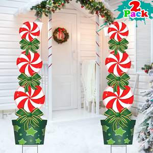 Décorations de Noël en plein air Xmas <span class=keywords><strong>Yard</strong></span> Stakes Signs Giant Holiday Decor Outdoor for Lawn Pathway Walkway Candyland Themed Party - Product Image 5