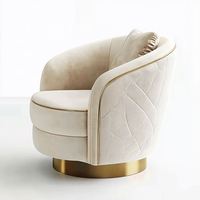 Fauteuil pivotant de luxe en velours bouclé crème au design moderne, hauteur réglable, portable, pour salon, chambre, bureau à domicile, salle à manger