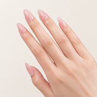 32 faux ongles en gel souple rose laiteux, forme amande moyenne, brillants, longue durée, manucure, marque privée OEM ODM