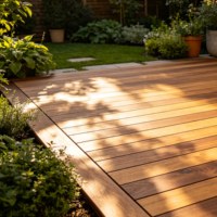 Planches de terrasse en composite creux WPC pour extérieur, revêtement de sol en bois-plastique, imperméables, antidérapantes, résistantes pour jardin, patio, balcon