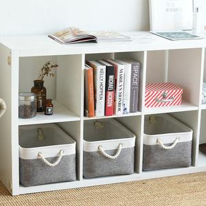 Homeplus 2024 Recién llegado uso doméstico Organizador de lino Contenedores Cestas de almacenamiento Cestas de organización de lona para organizar - Product Image 3