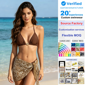 Maillot de bain trois pièces en mousseline pour femme, style sirène, sexy, pour vacances à la plage et séances photo en bord de mer - Product Image 1