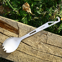 Tiartisan pour une alimentation éco-responsable : Sporks minimalistes en titane, couverts légers pour le camping et la randonnée, ustensiles compacts et portables, faciles à ranger