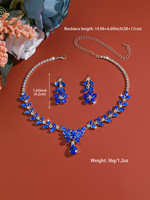 Ensemble collier et boucles d'oreilles minimalistes élégants et luxueux en argent plaqué pour mariage, fiançailles, occasions spéciales, toutes saisons, cadeau