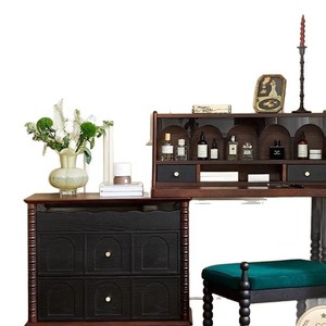 French Style Solid Wood Dressing Table With Storage Drawers Bedroom Vanity Desk - Product Image 5