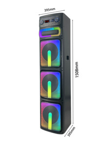Altavoz Portátil con Ruedas <span class=keywords><strong>de</strong></span> 220 W para Teléfono Móvil con LED RGB 5.0, Altavoz Activo <span class=keywords><strong>de</strong></span> Plástico para Exteriores, Altavoz <span class=keywords><strong>de</strong></span> Escenario <span class=keywords><strong>de</strong></span> 10 x 6 Pulgadas - Product Image 6