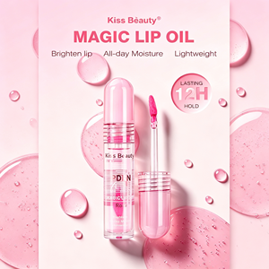 Huile à lèvres liquide Kiss Beauty PDRN Rose Magic, changeante de couleur, longue tenue, hydratante, haute pigmentation, gloss brillant - Product Image 1