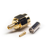 Connecteur à sertir droit mâle or RP-SMA pour câble LMR240 MF