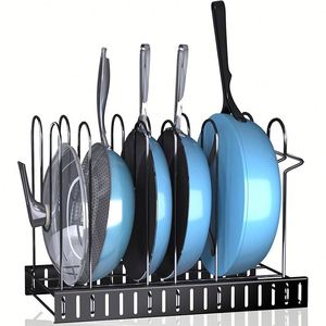 Metal Multifunctional 2024 New Design Under Cabinet Sink Adjustable <b>Hanging</b> Tiered Cooking Pot <b>Pan</b> Organizer <b>Rack</b> for Kitchen - Product Image 3
