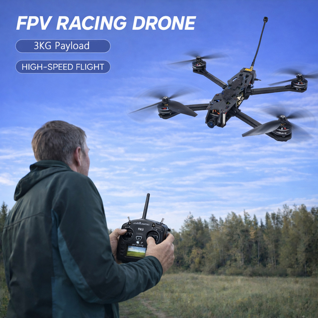Best Quality 5-Inch FPV Commercial Drone with 20km Flight Distance 30 Minutes Flight Time 5kg Payload Capacity GPS Positioning