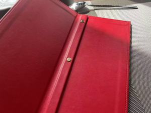 Porta Menu Classico in Pelle PU Morbida e Peluche con Logo Dorato, <span class=keywords><strong>per</strong></span> Ristoranti e Bar Occidentali, Pieghevole con Chiusura in Rame - Product Image 3