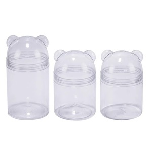 CHENXI - Botella de Plástico Transparente de Boca Ancha con Cabeza de Oso para Almacenamiento de Slime, Venta al por Mayor, Personalizable - Product Image 1