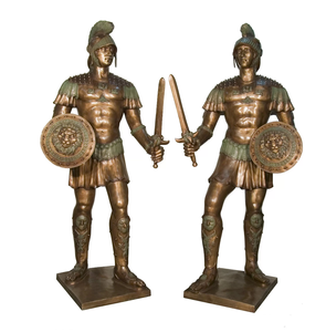 Su misura all'aperto decorato antico stile greco romano a grandezza naturale Cast bronzo statua del guerriero greco scultura - Product Image 2
