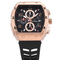 Montre Seiko à quartz multifonctionnelle de luxe pour homme, étanche, lumineuse, nouvelle, six aiguilles, bracelet en caoutchouc 44 mm, tendance, diffusion en direct