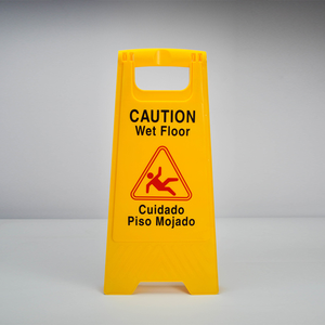 Panneau de signalisation en plastique jaune double face pour sol mouillé, panneau de signalisation jaune pour sol mouillé - Product Image 1