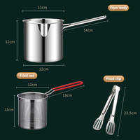 Vente chaude multi-fonction sus 304 nouilles poêle de cuisson petit panier de nourriture frite cuisinière en acier inoxydable friteuse pot