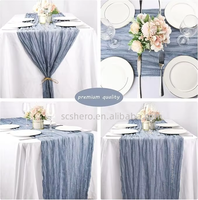 Nappe de table longue en gaze de coton moderne de haute qualité pour mariage, baby shower, anniversaire, décoration de table EMX