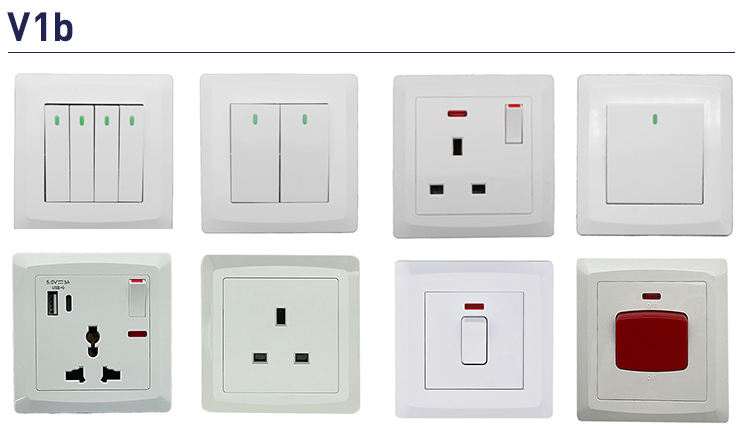 Wall Switches and Socket 16A Universal Electrical Socket 2 Switch With Neon