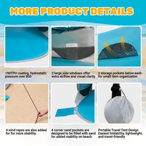 Easy Pop up Sport Umbrella Park Sea Shore Lake <span class=keywords><strong>Camping</strong></span> Pesca Refugio Fiesta Viajes Sombra Playa Tienda para Amigos de <span class=keywords><strong>la</strong></span> familia - Product Image 5