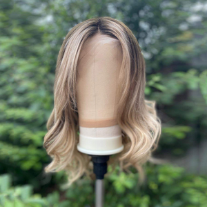 Peluca con encaje frontal sin pegamento, cabello humano 100% HD 13x6, 14 pulgadas, marrón <span class=keywords><strong>oscuro</strong></span>, <span class=keywords><strong>rubio</strong></span> <span class=keywords><strong>ceniza</strong></span>, <span class=keywords><strong>Balayage</strong></span>, ondulado - Product Image 3