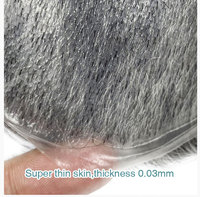 GS-N Super Thin Skin 0.03-0.04mm V Loop All Over 8X10 Cheveux Indiens Plusieurs Tailles Systèmes de Remplacement Cheveux Humains Toupet pour Homme
