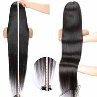Perruque Lace Front sans colle, prête à porter, 100% cheveux indiens Remy vierges, dentelle HD transparente, pour femmes noires, cheveux longs, densité 180%-300%